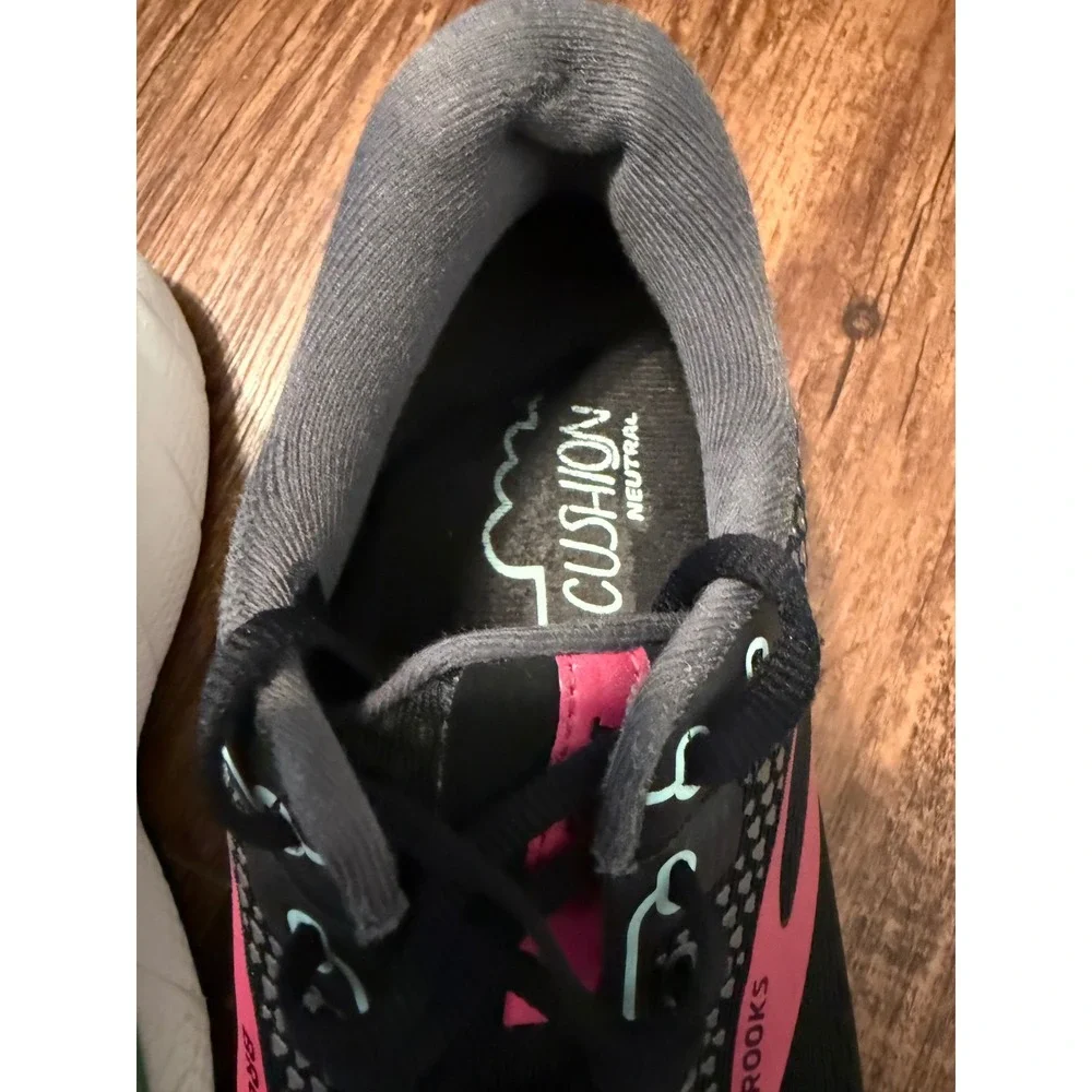 Brooks Ghost 14 Womens Running Shoes Black Pink Teal 1203561B013 Size 7 Medium B